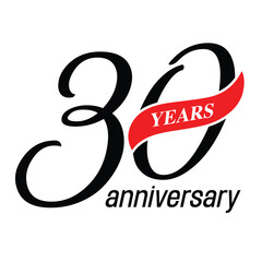 30 years anniversary vector icon, symbol, logo. Graphic background