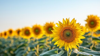 Sunflower Field at Sunset.