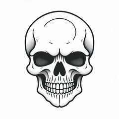 Fototapeta premium minimalistic vector icon of skull, halloween holiday night theme, logo template for use