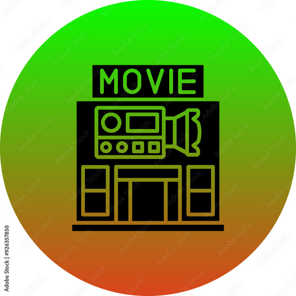 Wall mural movie theater icon