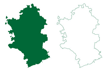 Amreli district (Gujarat State, Republic of India) map vector illustration, scribble sketch Amreli map