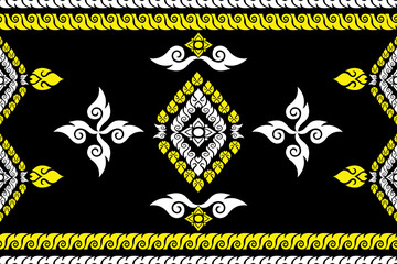 Thai art pattern vector seamless ,line Thai ,luxury Asian style , for fabric print ,cloth , embroidery,background ,wallpaper,or any decoration.