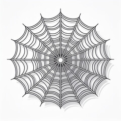 Obraz premium minimalistic vector icon of spider web, halloween holiday night theme, logo template for use