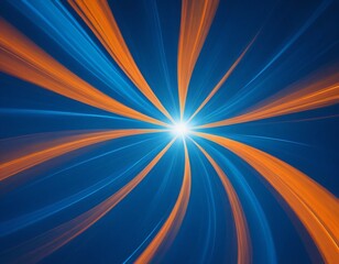 Obraz premium Modern abstract high-speed movement. Colorful dynamic motion on blue background. Movement sport pattern for banner or poster design background concept. Ai generated image. 
