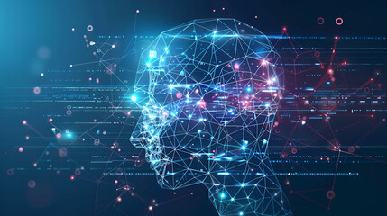 Obraz premium Abstract digital technology background artificial intalligence