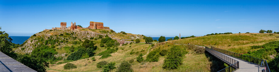 Views around the Danish Island of Bornholm Hammershus Castle