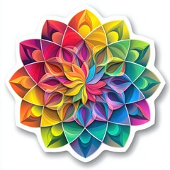 Vibrant mandala design featuring colorful petals, symbolizing harmony and beauty in nature, ideal for wellness and art themes.
