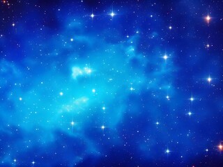 Naklejka premium Radiant Blue Nebula and Stars in a Luminous Cosmic Glow Background 
