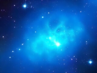 Radiant Blue Nebula and Stars in a Luminous Cosmic Glow Background
