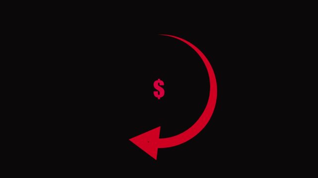 The circular graph shows the growth rate of the dollar.