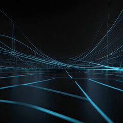 Futuristic Neon Gridscape neon blue lines modern and high-tech feel