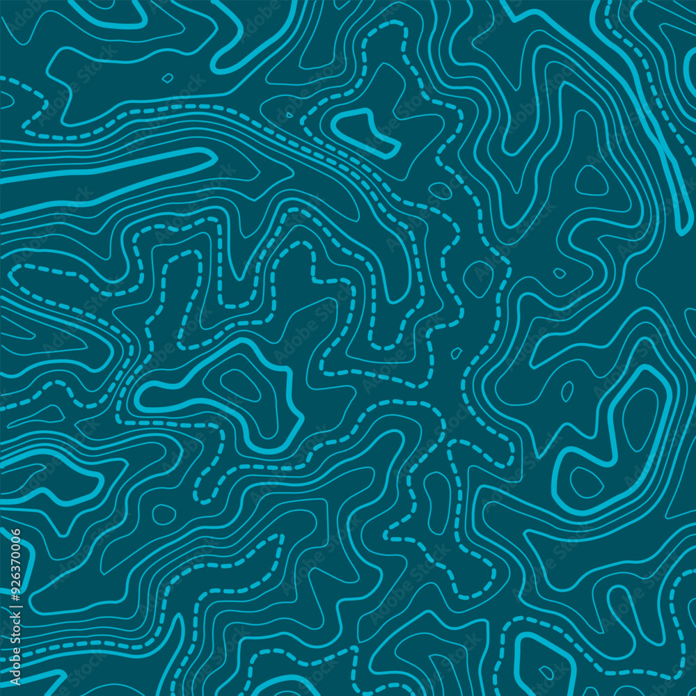 Poster stylized topographic map outline height in lines and contours. the concept of a conditional geograph