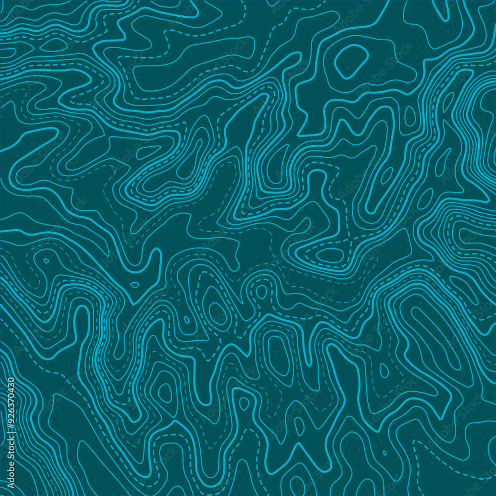 Poster stylized topographic map outline height in lines and contours. the concept of a conditional geograph
