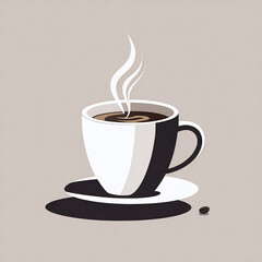 Obraz premium Cup of coffee with steam