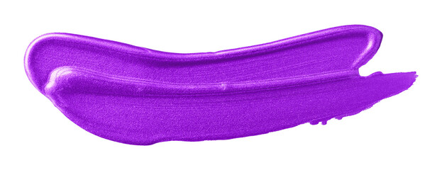 Shiny purple brush stroke isolated on transparent background