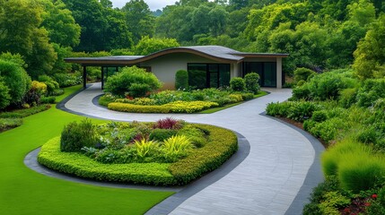 Modern Home with Lush Landscape Design