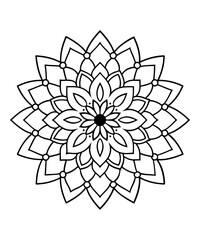 Obraz premium Mandala. Round Ornament Pattern.Vector abstract mandala pattern. Art on the wall. Coloring book Lace pattern The tattoo. Design for a wallpaper Paint shirt and tile Sticker Design, Decorative circle o