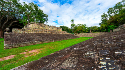 Ball court of Copan Ruinas, an archaeological site of the Maya civilization in Honduras.