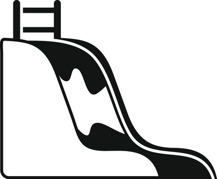 recommend clip art: Simple black and white icon of a water slide, perfect for representing summer fun and water parks