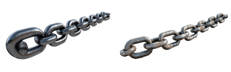 Obraz premium Set of Halloween Chains Collection in 3D Render Isolated on Transparent Background