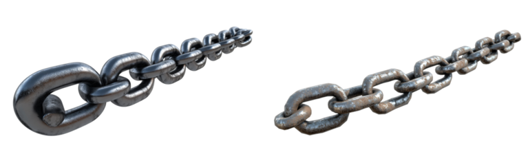 Set of Halloween Chains Collection in 3D Render Isolated on Transparent Background