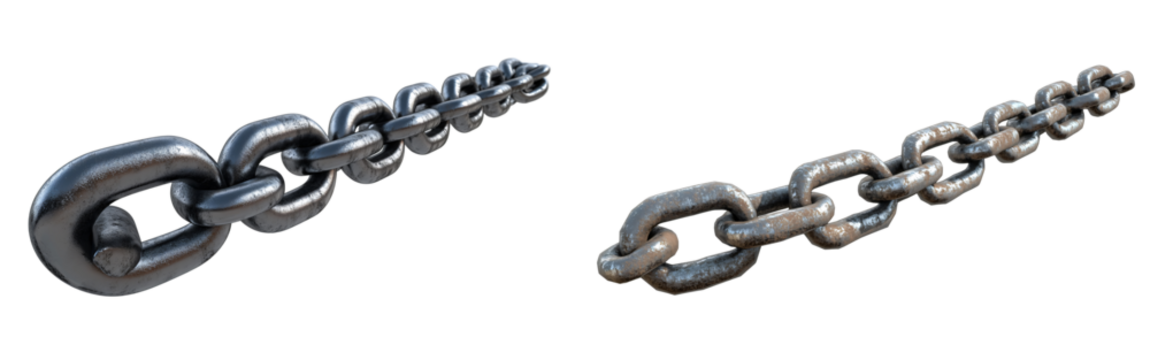 Set of Halloween Chains Collection in 3D Render Isolated on Transparent Background