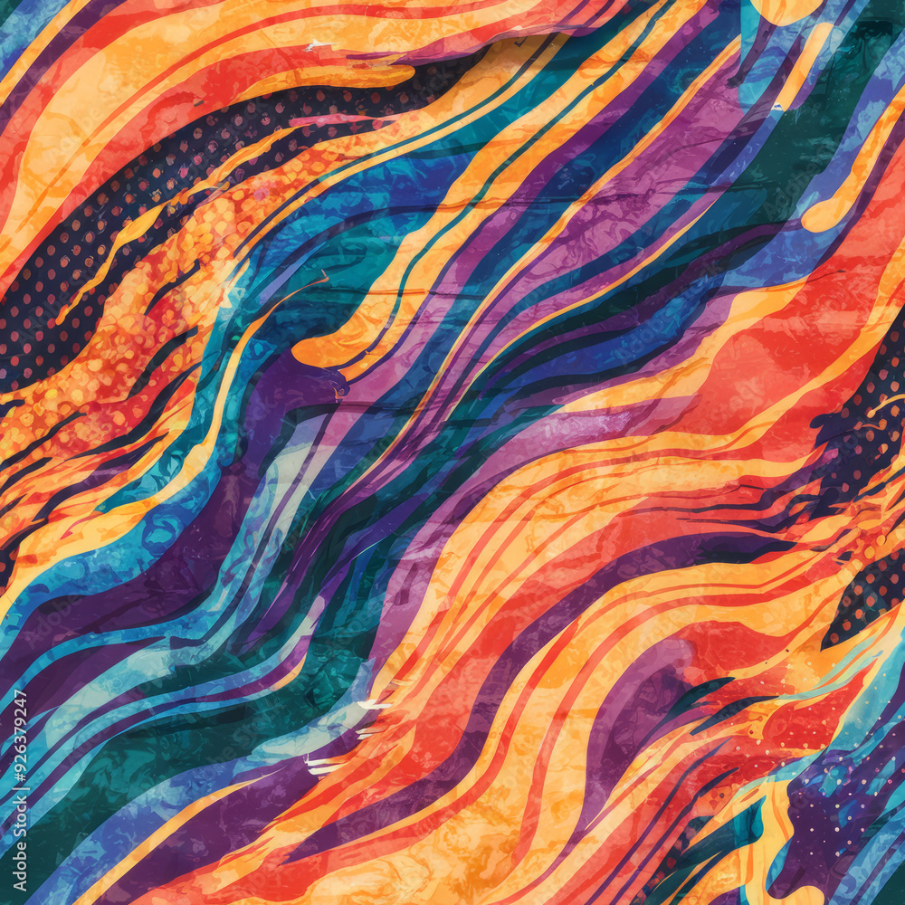 Poster vibrant photoshop texture overlay with mixed colors and patterns, abstract artistic background, digi