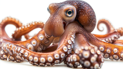 An octopus with its many arms is shown on a white background. --ar 16:9 --v 6.1 Job ID: 0fde0543-1cb4-4792-88e9-ff6bdceca8bb