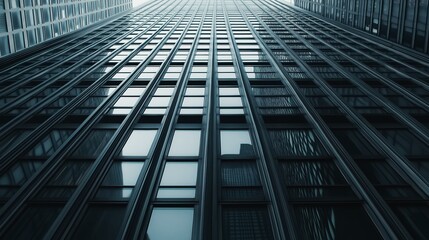 Shimmering Glass Tower Reflecting the Vibrant Urban Landscape, Standing Tall as a Symbol of Modern Architectural Elegance and Sophistication