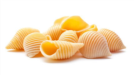 shell pasta isolated on white background