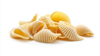 shell pasta isolated on white background