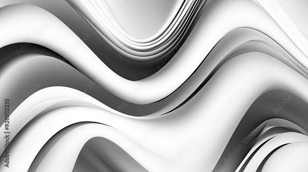 Poster monochrome abstract wave pattern, smooth and flowing design