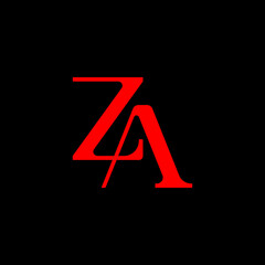 Vector graphic of ZA, AZ Abstract Letter Logo Monogram in modern style. This vector is perfect for company logos, t-shirt designs, wedding name designs, name identities, businesses, branding etc.
