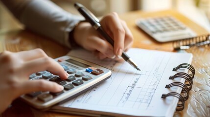 Accountant working on financial report