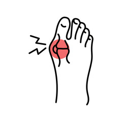 Psoriatic arthritis color line icon. Autoimmune diseases.