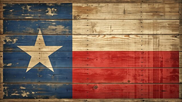 historical lone star flag texas vector illustration with weathered wooden background and bold typography in distressed vintage sepia tones of patriotism and heritage