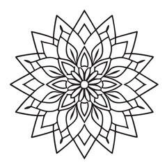 Adobe Illustration  wild Mandela design png, adult anti-stress coloring page in line art, floral pattern coloring sheetrator Artwork.