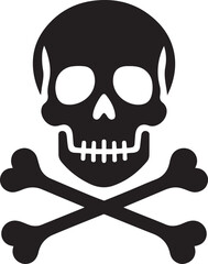 Flat Black Death Icon with Rounded Corners vector
