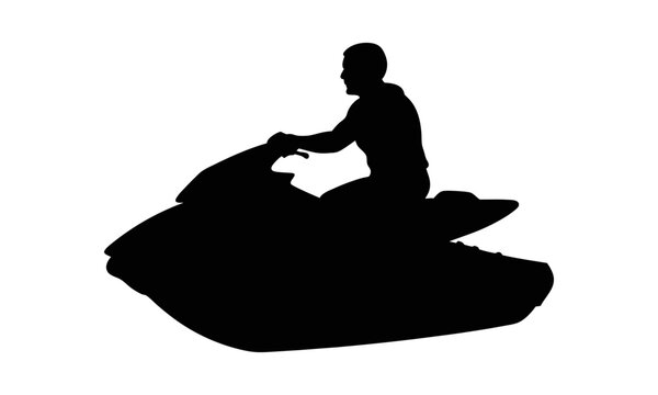 recommend clip art: Personal watercraft silhouette illustration