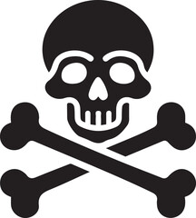 Flat Black Death Icon with Rounded Corners vector