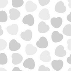 Candy Heart Pattern With Gray Hearts on a White Background. Cheerful, Love, Valentines Day Seamless Vector Design