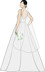 Elegant Bridal Gown Illustrations