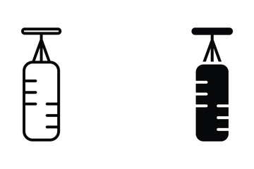 Browse icon sets. Punching Boxing Bag flat vector iconicon  for your web site design, logo, app, UI Vector design. User icon, silhouette isolated on white background.