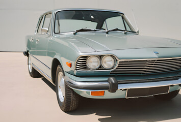 vintage car isolated on white