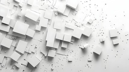 Overlapping White Squares Dissolving Into Geometric Abstract Texture