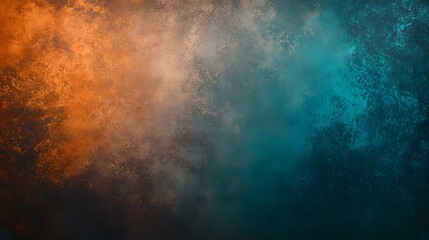 Fototapeta premium Retro backdrop design with a grainy noise texture wide poster background in dark blue, pink, orange, and black, complemented by a smooth color gradient banner