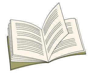 open book color vector illustration