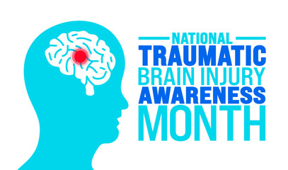 National Traumatic Brain Injury Awareness Month is observed every year in September. Holiday concept. Template for background, banner, card, poster, placard, design template with unique shapes
