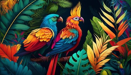 Obraz premium 南国のカラフルな鳥