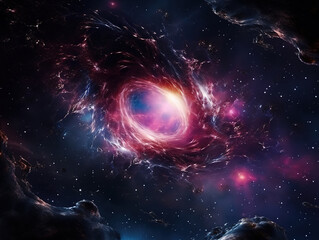 Eye Catching lack hole over star field in outer space, abstract space wallpaper